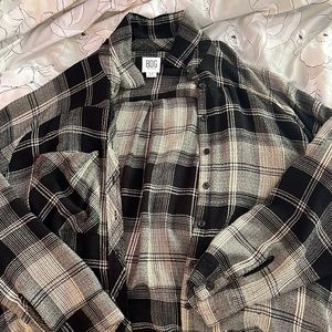 women’s non-cropped urban outfitters black & grey flannel small